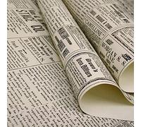 Papier peint rétro vieux américain magasin de vêtements de papier peint journal alphabet anglais bar café Décor PVC Wall Paper (Color : P05501, Dimensions : 10mX0.53m)