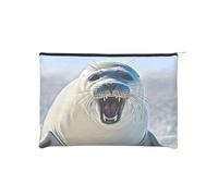 Papier peint réutilisable imperméable et léger pour voyage, école et usage quotidien Motif phoque du Groenland Pour femmes, étudiants, éco-conscients de l'environnement, Noir , Taille unique