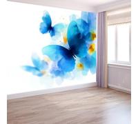 Papier Peint Rêve Papillon200 x 140 cm Décoration Papier Peint Moderne Bleu Clair Murale facile à nettoyer, idéale pour chambre et salon, avec un design unique et moderne