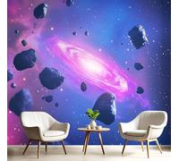 Papier Peint Roche Spatiale, Autocollant Décoratif Thème Du Ciel Étoilé Fantastique, Facile À Nettoyer Amovible, Bleu Foncé Convient Pour Les Salons, Meubles De Bureau Les Murs 150X105 Cm