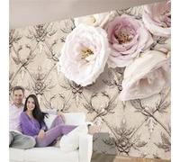 Papier peint Romantic beige-Taille L 350 x H 245 cm Imprimé