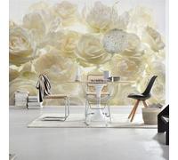 Papier Peint Rose Mural 368x248cm Fleurs Chambre À Coucher Dressing Femme Fille