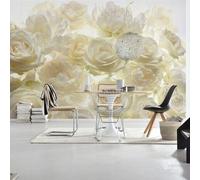 Papier Peint Rose Mural 368x248cm Fleurs Chambre À Coucher Dressing Femme Fille