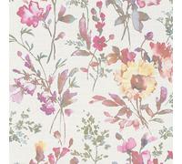 Livingwalls papier peint intissé à motif floral blanc, métallisé, vert, rose et jaune - papier peint floral romantique 10,05 m x 0,53 m de COSMOPOLITAN - 790611