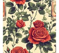 Papier peint Roses Anciennes épais mat à décoller et à colle 44x600 cm Littérature Et Art Meubles Autocollants Amovible Comptoir Contact Papier Stickers Muraux pour Bains Salon Chambre