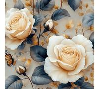 Papier peint Roses Jaunes Vintage épais mat à décoller et à colle 44x1000 cm Papillon Meubles Autocollants Amovible Comptoir Contact Papier Stickers Muraux pour Bains Salon Chambre