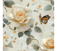 Papier peint Roses Jaunes Vintage épais mat à décoller et à colle 44x200 cm Papillon Meubles Autocollants Amovible Comptoir Contact Papier Stickers Muraux pour Bains Salon Chambre