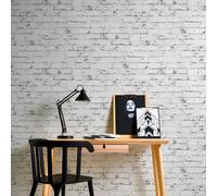 Papier Peint Pierre Blanc ? Aspect Gris 3D Chambre à Coucher 10,05 M X 0,53