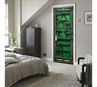 papier peint salle de bain 77x200cm(30.31 inches * 78.74 inches)Arsenal d'armes Sticker Porte Affiche Autocollante Effet 3D,Poster Trompe l'œil pour Porte Autocollants Enfants Adulte Chambre Salon Por