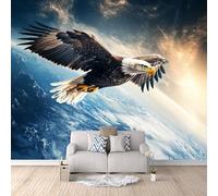 papier peint salon 250x420cm Aigle De La Terre papier peint isolant thermique Toile murale 3D sans raccord visible, matériau peinture à l’huile, idéale pour appartement EB24-10682