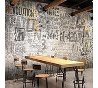 Papier Peint Salon Chambre Rétro Nostalgique Style Industriel Graffiti Mur De Briques Papier Peint Café Bar Papier Peint Internet Café Ciment Mur Grande Murale-400Cmx280Cm