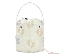 Papier peint sans couture pour bébé moderne avec bouteilles, sac fourre-tout au crochet, sac de rangement avec trous pour kit de tricot, crochet de voyage