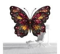 Papier Peint Soie Panoramique 3D Rouge Jaune Papillon Volant Poster Geant Mural De Magnifiques Insectes Pour Salon Chambre Chambre Bureau Couloir Peinture Restaurant Décoration Murale 200X140Cm