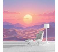 Papier Peint Soie Panoramique Peinture Dunes Du Soleil 300X210Cm Poster Geant Mural 3D,Tapisserie Photo Peinture Murale,Papier Peint Paysages Désertiques Fresque Pour Salon Chambre Toile Fond Tv