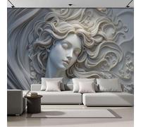 Papier Peint Soie Panoramique Soulagement De La Femme Aux Longs Cheveux, Sculpture Classique Européenne Papier Peint Décoration Murale Poster 250x175cm Poster Salon Chambre Mur de fond Chambre Bureau