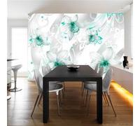 Papier peint Sounds of subtlety turquoise-Taille L 100 x H 70 cm Imprimé