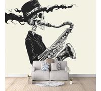 Papier Peint Squelette De Gentleman 250x175 cm Papier Peint Panoramique Effet 3D, Peinture Murale intissé Grande SACHS, pour Moderne Salon Chambre TV Fond