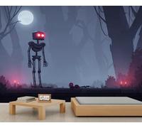 Papier peint squelette robot pleine lune papier peint de bureau forêt murale enfants pour chambre à coucher grande œuvre d'art salon canapé TV fond décor 500 x 300 cm