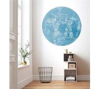 Papier Peint - Star Wars AT-AT 125x125cm - Rond - Intissé - Adhésif, Bleu G