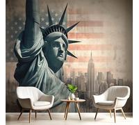 Papier Peint Statue De La Déesse, Autocollant Décoratif Éléments De Drapeau Rétro, Facile À Nettoyer Amovible, Couleurs Mélangées Convient Pour Les Salons, Meubles De Bureau Les Murs 450X315 Cm
