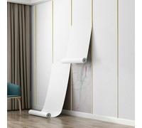 Papier peint Sticker mural 3D en mousse XPE épaisse de 3 mm autocollant et imperméable à l'humidité pour la rénovation et le masquage des murs de la chambre et du salon blanc nacré 50*1000cm