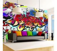 Papier peint Street art:red theme-Taille L 400 x H 280 cm Imprimé