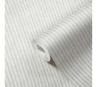 Papier Peint Style Vintage Avec Rayures - Crème, Gris