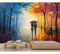 Papier peint sur le thème de Paris 150 x 105 cm, peinture à l'huile romantique pour chambre à coucher, décoration murale (pas peler n' autocollant)