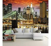 Papier peint Tapisserie Murales Villes et ponts Panoramique 3D Minimaliste TV Fond D'écran Intissé Chambre Salon Decoration Taille:L150CMxH105CM