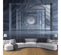 Papier Peint Technologie Moderne, Papier Peint Panoramique Tunnel Cube, Bleu Muraux Photo, Pour Salon Chambre Restaurant Couloir Tv Fond Décoration Murale - 400 x 280 cm