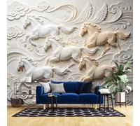 Papier Peint Texturé 3D 40X28 Pouces Papier Peint Intissé Fresque Murale Panoramique 3D Représentant Des Chevaux Affiche En Relief Texturé Papier Peint Photo Décoration Intérieure pour Chambre