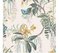 Papier peint texturé floral Suki Vert / Jaune Belgravia 2161