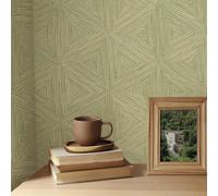 Rasch Papier Peint Vinyle Texturé Géométrique Boho Vert 571288 Décor Moderne