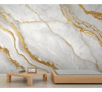 Papier peint texturé marbre de luxe blanc doré papier peint abstrait pierre craquelée papier peint impression HD pour salon, cuisine, salle à manger 430 x 300 cm