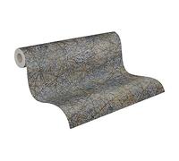 Papier peint texturé noir doré argenté Livingwalls Metropolitan Stories Travel Styles 391774 Papier peint non tissé Motif graphique 10,05 m x 0,53 m Fabriqué en Allemagne