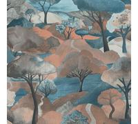 Papier Peint Vinyle Texturé Paysage Doux Arbres Verts / Bleus Erismann 10433-19