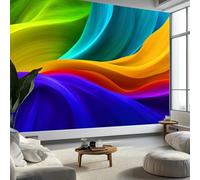 Papier Peint Tourbillons Dynamiques Colorés Rayures, Peinture Murale Intissé Photo Art Abstrait Mural Poster Salon Chambre Mur de fond Chambre des Enfants Bureau Décoration de Maison, 400 x 280 cm