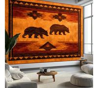 Papier Peint Tribal Géométrie Animaux Ours, Peinture Murale Intissé Photo Tradition Vintage Mural Poster Salon Chambre Mur de fond Chambre des Enfants Bureau Décoration de Maison, 250 x 175 cm (L x H)