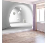 Papier Peint Tunnel Rond Minimaliste200 x 140 cm Décoration Papier Peint Moderne Couleur Claire Murale facile à nettoyer, idéale pour chambre et salon, avec un design unique et moderne