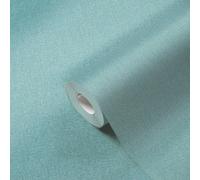 Papier Peint Uni En Aspect Tissu Avec Légère Texture, Mat - Turquoise, Bleu