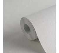 AS Creation Uni Hygge Papier Peint intissé 10.05 m x 0.53 m Gris Fabriqué en Allemagne 298270 2982-70, Blanc Nacré, 10,05m x 0,53m