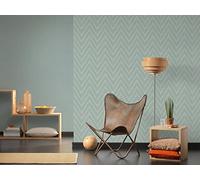 Papier Peint Uni Hygge Papier peint intissé 10.05 m x 0.53 m Vert Fabriqué en Allemagne par Livingwalls 363814 36381-4