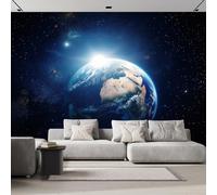 Papier Peint Univers Ciel Étoilé Panoramique 3D Terre Revêtement Murale décoration salon，Chambre Coucher Maison Décoration Intérieure 250×175cm