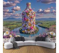 Papier Peint Vase Fleurs Fraîches, Papier Peint Panoramique Coloré Créativité Naturalisme, Pour Salon Chambre Chambre D'Enfant Décoration Murale - Décoration d'intérieur, 300 x 210 cm