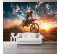 Papier Peint Véhicule Tout-terrain dans le Désert - Art Mural Imprimé en Non-Tissé, Marron châtain Poster Mural Effet 3D, Tapisserie Intissé pour Chambre Enfant, Ado et Bureau,200 x 140(WxH)