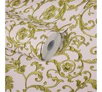 Papier peint Versace Papier Peint Baroque Butterfly Barocco Papier peint intissé 10.05 m x 0.70 m Or Rosé Vert Made in Germany 343264 34326-4