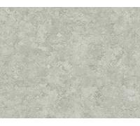 Papier peint vert-gris, imitant un mur en béton avec un motif gaufré brillant, vlies, rouleau : 10,05 m x 0,53 m (5,33 m²), TA-305396564