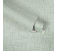Papier Peint Vert Menthe Avec Structure En Lin - Vert