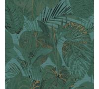 Papier Peint Vert Teal Sage - Géométrique Floral Feuilles Animaux & Plus