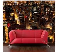 Papier peint Ville de nuit, Chicago, É.-Taille L 450 x H 270 cm Imprimé